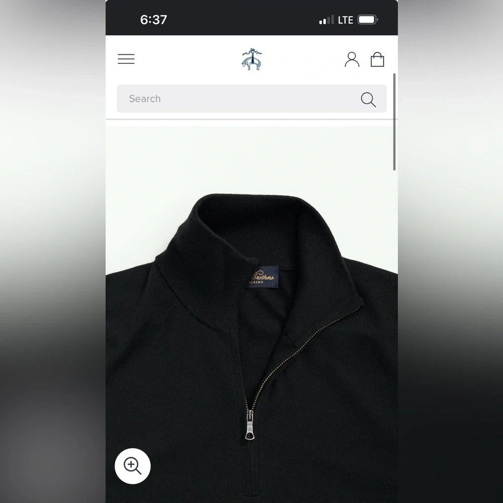Brooks Brothers Wool Pullover Quarter Zip Vest- Navy